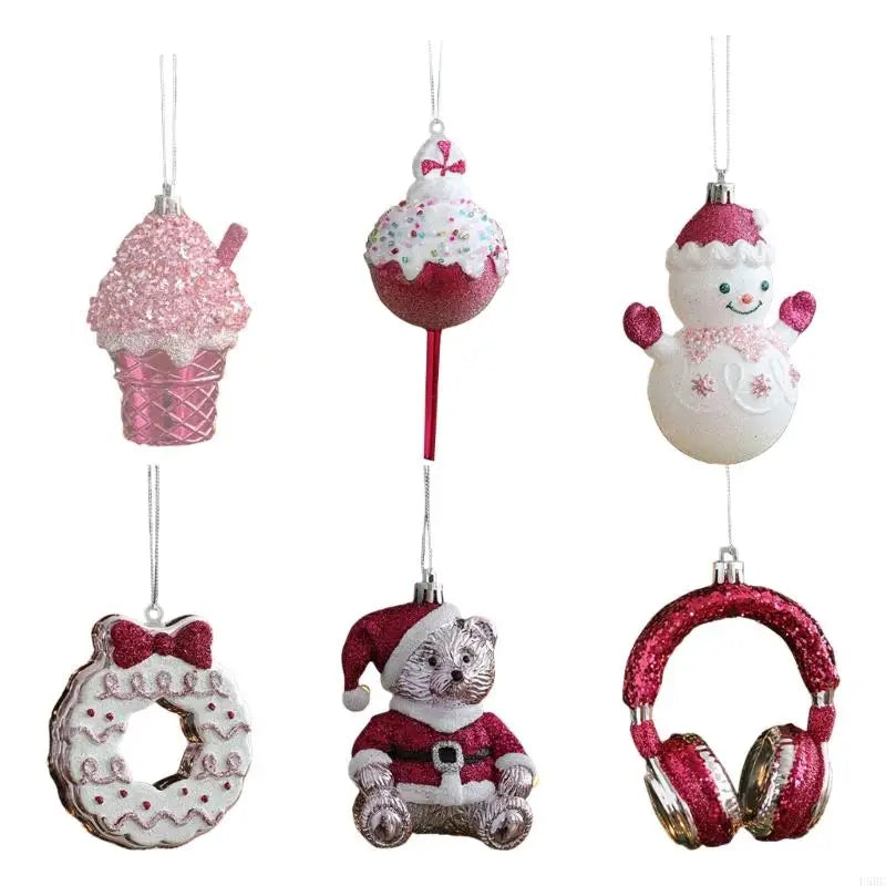 Christmas Bear Cake Hangers ABS Materials Shatterproof Holiday