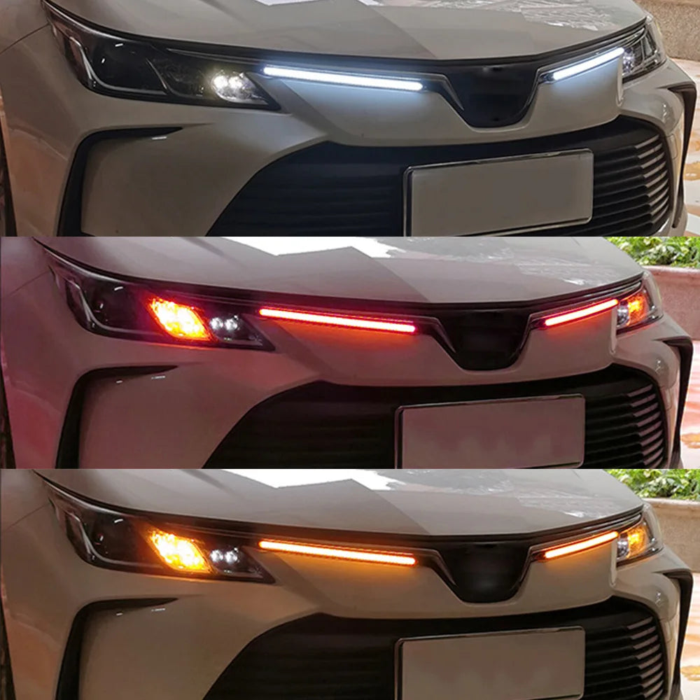Car DRL Daytime Running Light Streamer Flow Day Auto Headlight