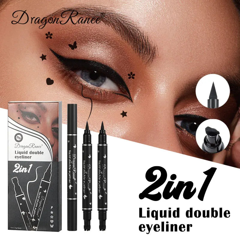 Set of Five Double-Ended Eyeliner Pens, Gel Eyeliner Stamp Pens, Smooth and Colorful, Quick-Drying, Long-Lasting, Smudge-Proof, Natural-Looking, Waterproof and Sweat-Proof Eyeliner Pens Zpaxo