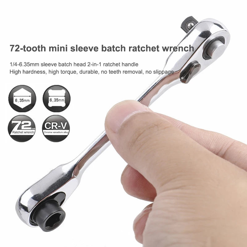 Mini Double Headed Ratchet Wrench 1 Drive Socket Screwdriver Bit Zpaxo