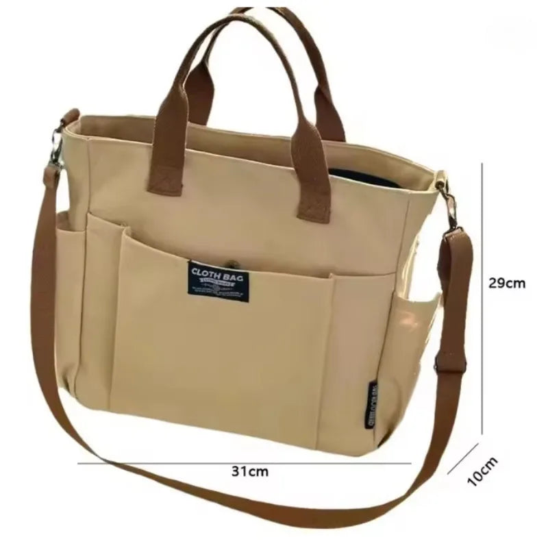 Large Capacity Canvas Tote Bag Women Simple Horizontal Shoulder