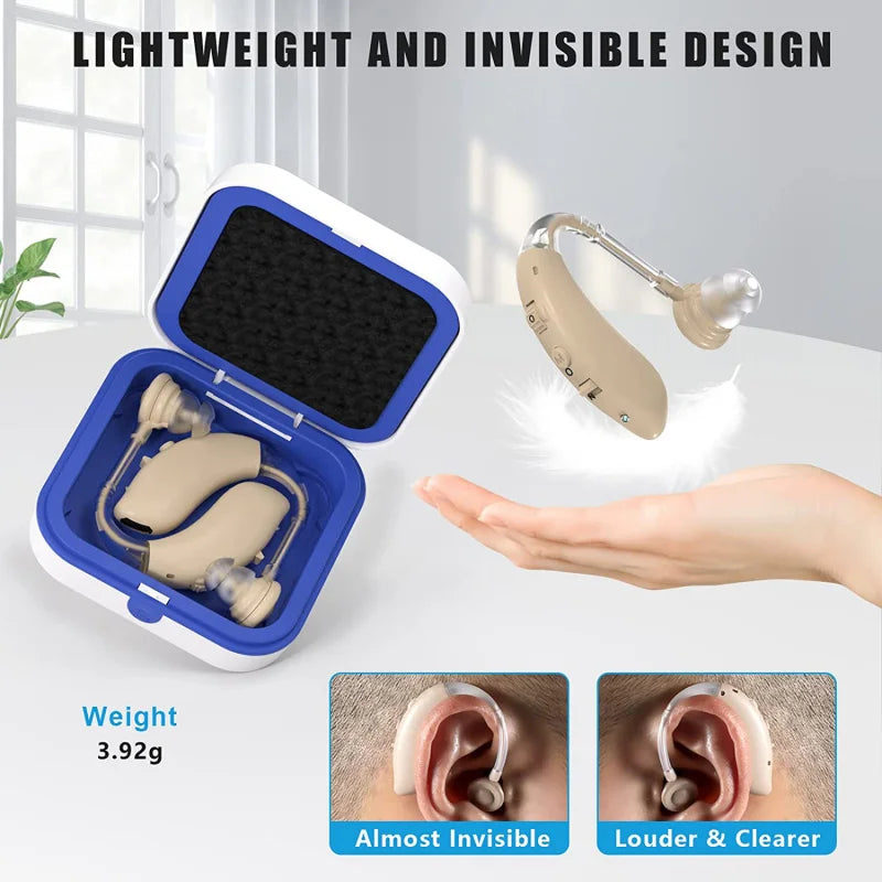 Mini Rechargeable Hearing Aid Deaf Aids Elderly Amplifier Magnetic