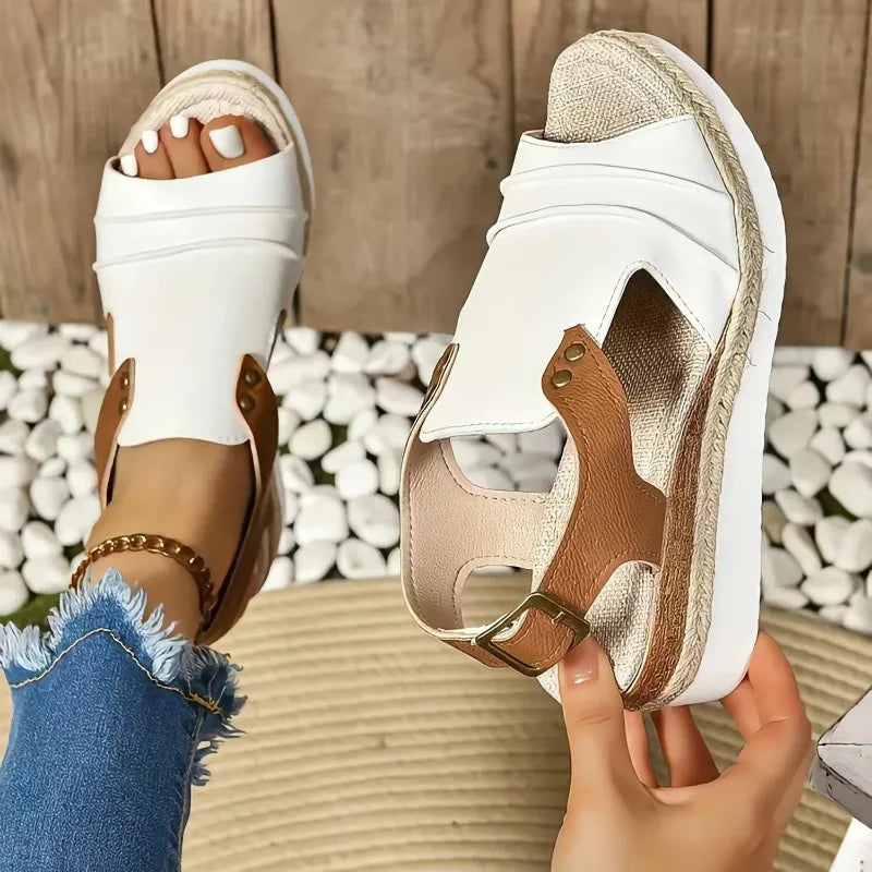 Women Wedges Sandals 2024 New Summer Lightweight Shoes for Women Platform Casual Sandals Women Beach Luxury Designer Sandals Zpaxo WHITE 42