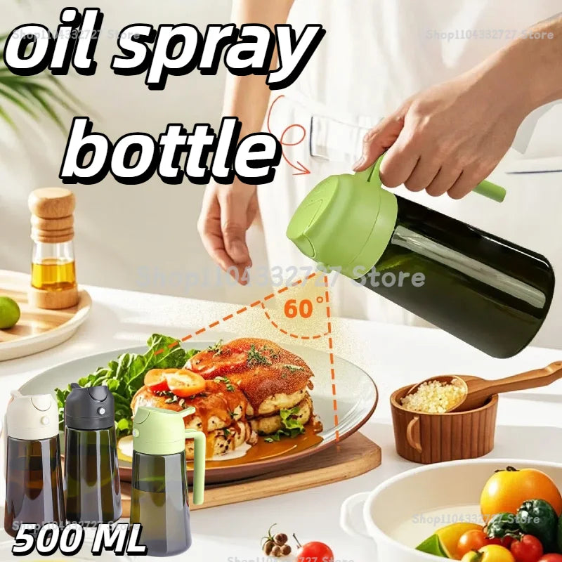 500ML Dark Cooking Oil Sprayer for Cooking 2 in 1 Olive Oil Dispenser and Oil Spray Bottle for Air Fryer, BBQ, Baking, Salad Zpaxo