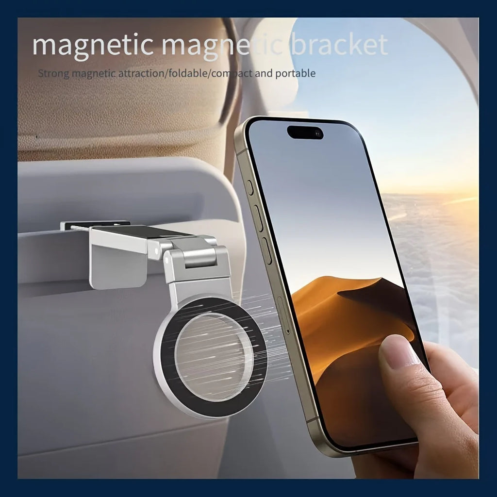 Universal Magnetic Phone Holder Travel Essentials Flexible Rotation Hands-Free Airplane Phone Mount Seat Adjustable Phone Stand Zpaxo