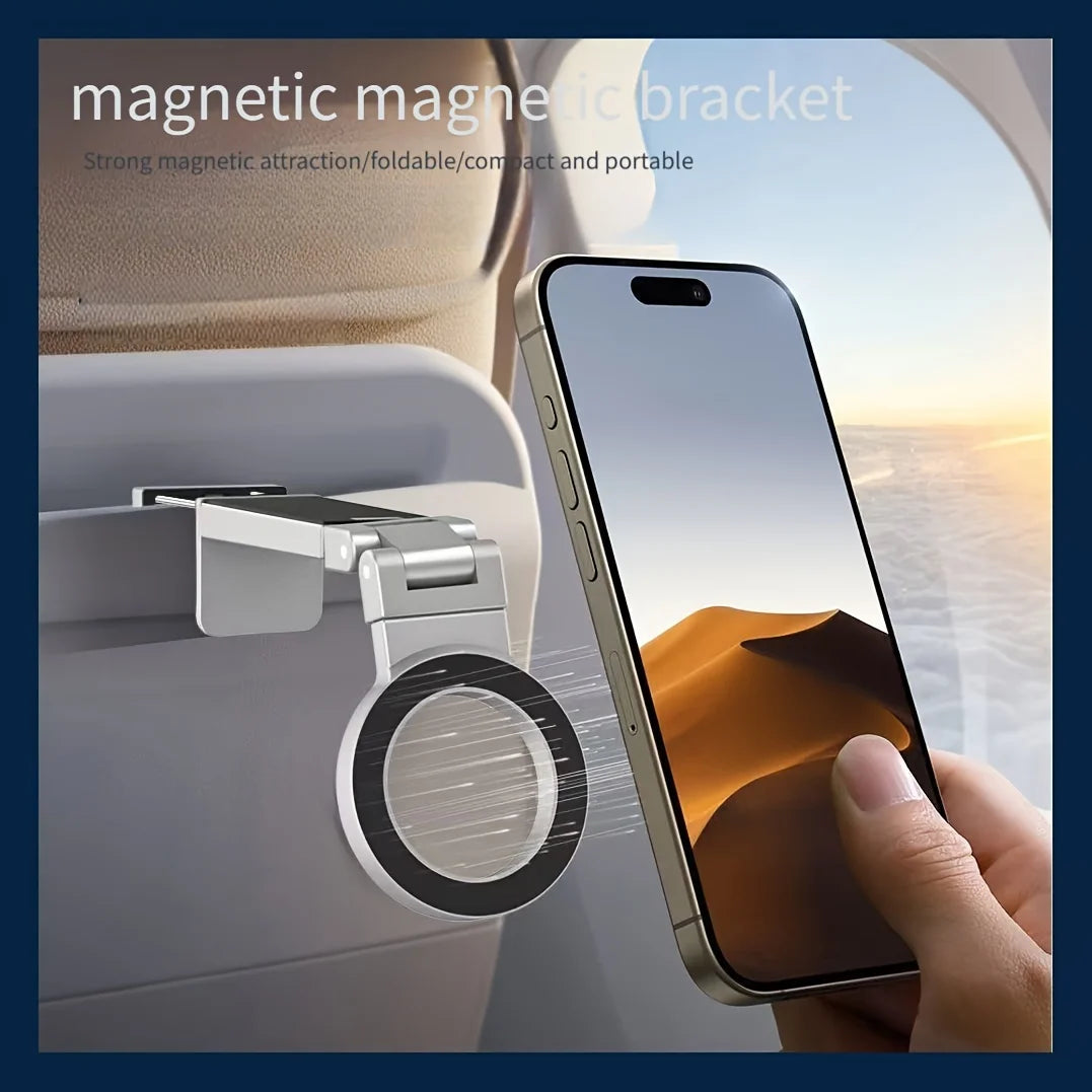 Universal Magnetic Phone Holder Travel Essentials Flexible Rotation Hands-Free Airplane Phone Mount Seat Adjustable Phone Stand Zpaxo