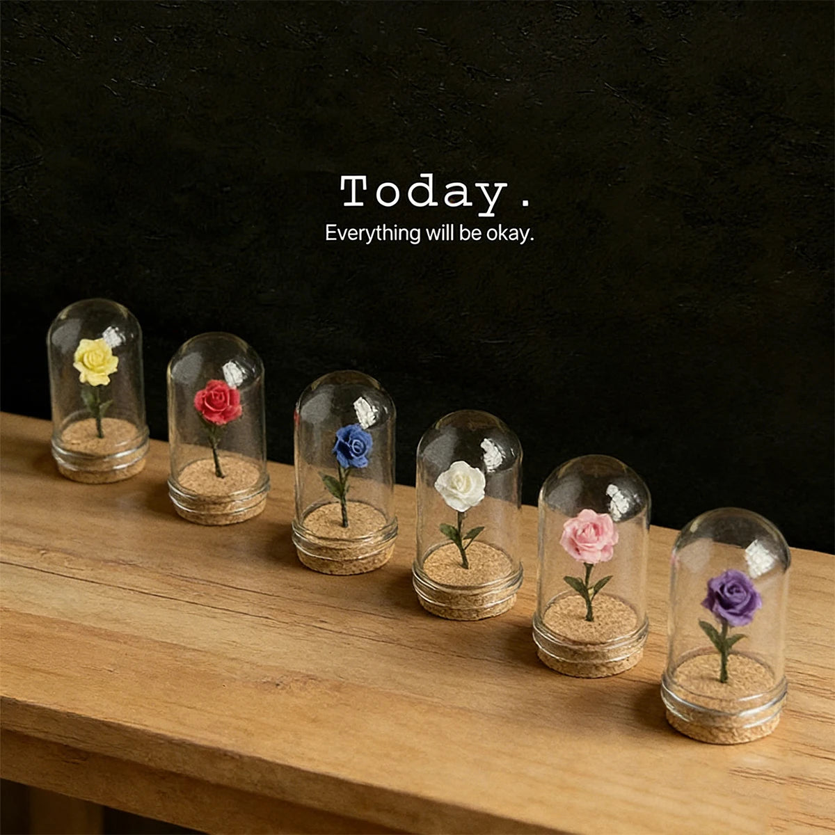 Rose Under Glass Cloche – 1:12 Miniature Dollhouse & Fairy Garden