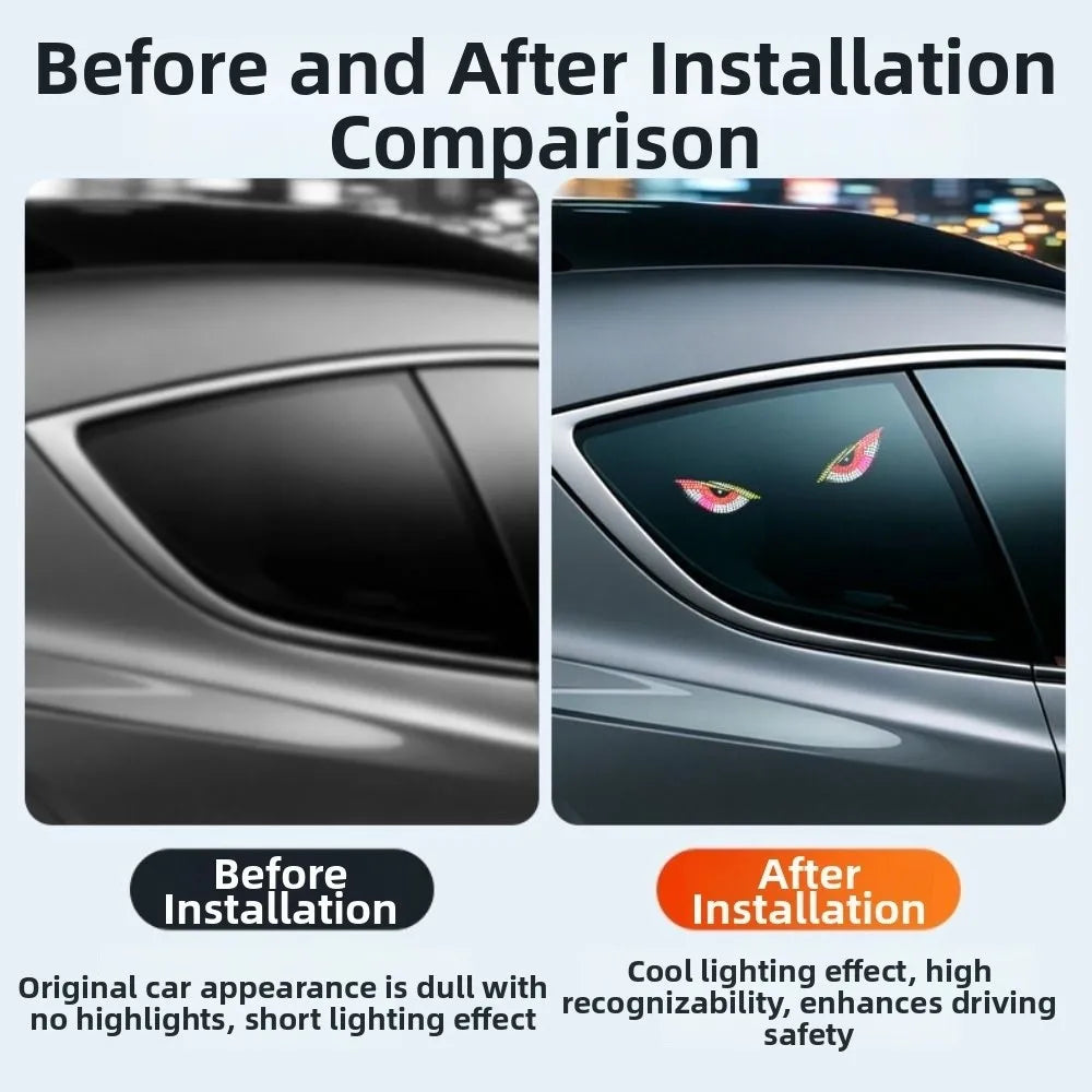 5 Modes Car Demon Eye Light Creative Suction Cup Installation Solar Zpaxo
