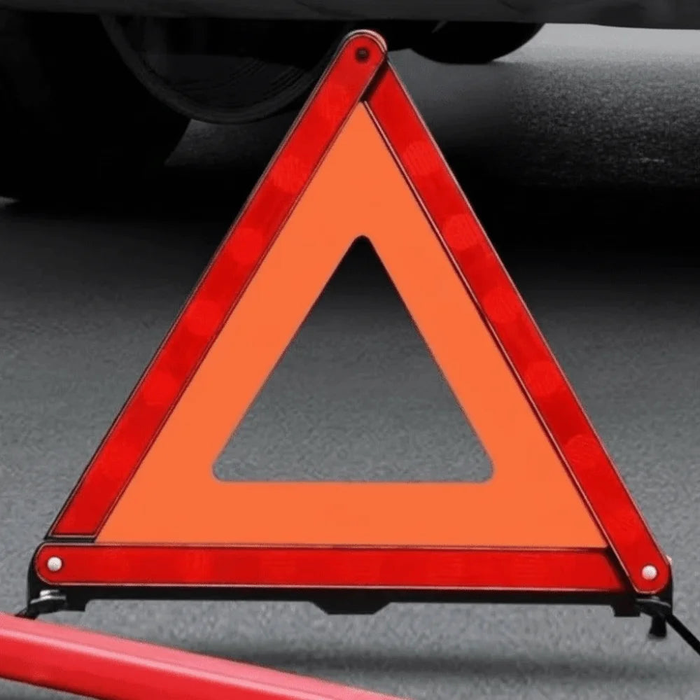 Red Reflective Warning Triangles Portable Folding Folding Hazard Triangle Storage Box 43 cm Car Warning Sign Breakdown Rescue Zpaxo