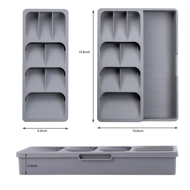 LIUSHADUOLA Kitchen Drawer Cutlery Storage Tray Knife Holder Spoon