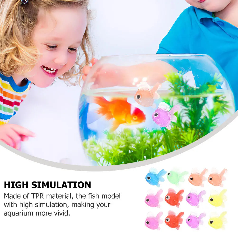 Artificial Goldfish Floating Aquarium Fish Decor Tpr Realistic Fake