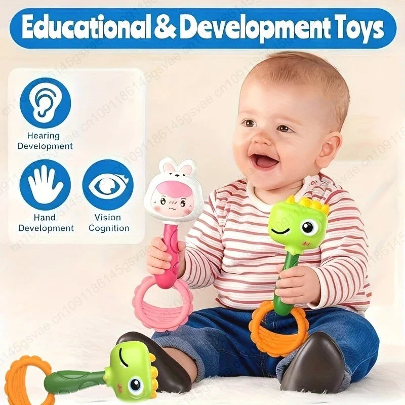 2-Pack Baby Rattle Toys – Animal Shape Infant & Toddler Rattles Baby Rattle Toy Zpaxo