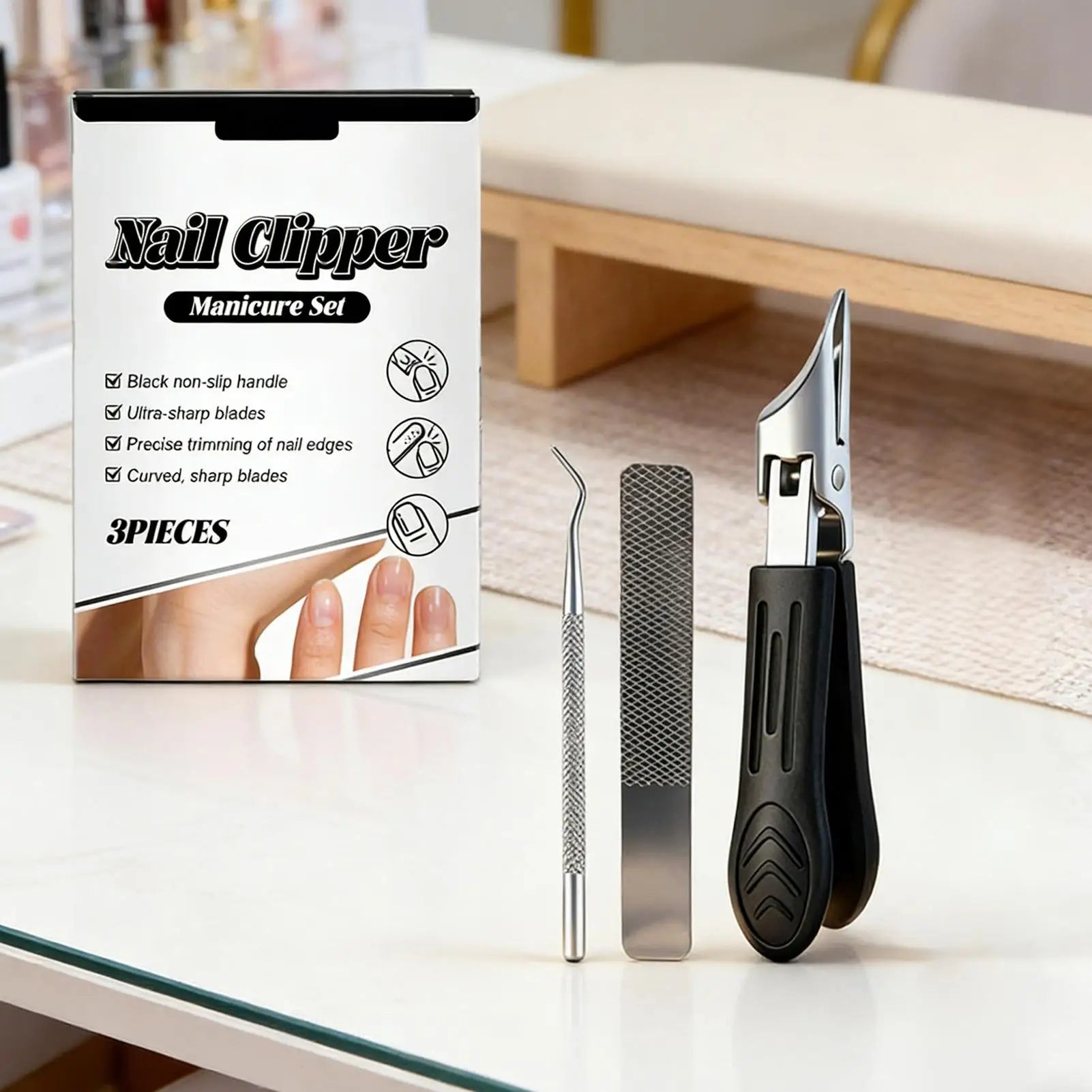 Angled Nail Clippers – Wide Opening Anti-Splash Trimmer Nail Clipper Trimmer Zpaxo