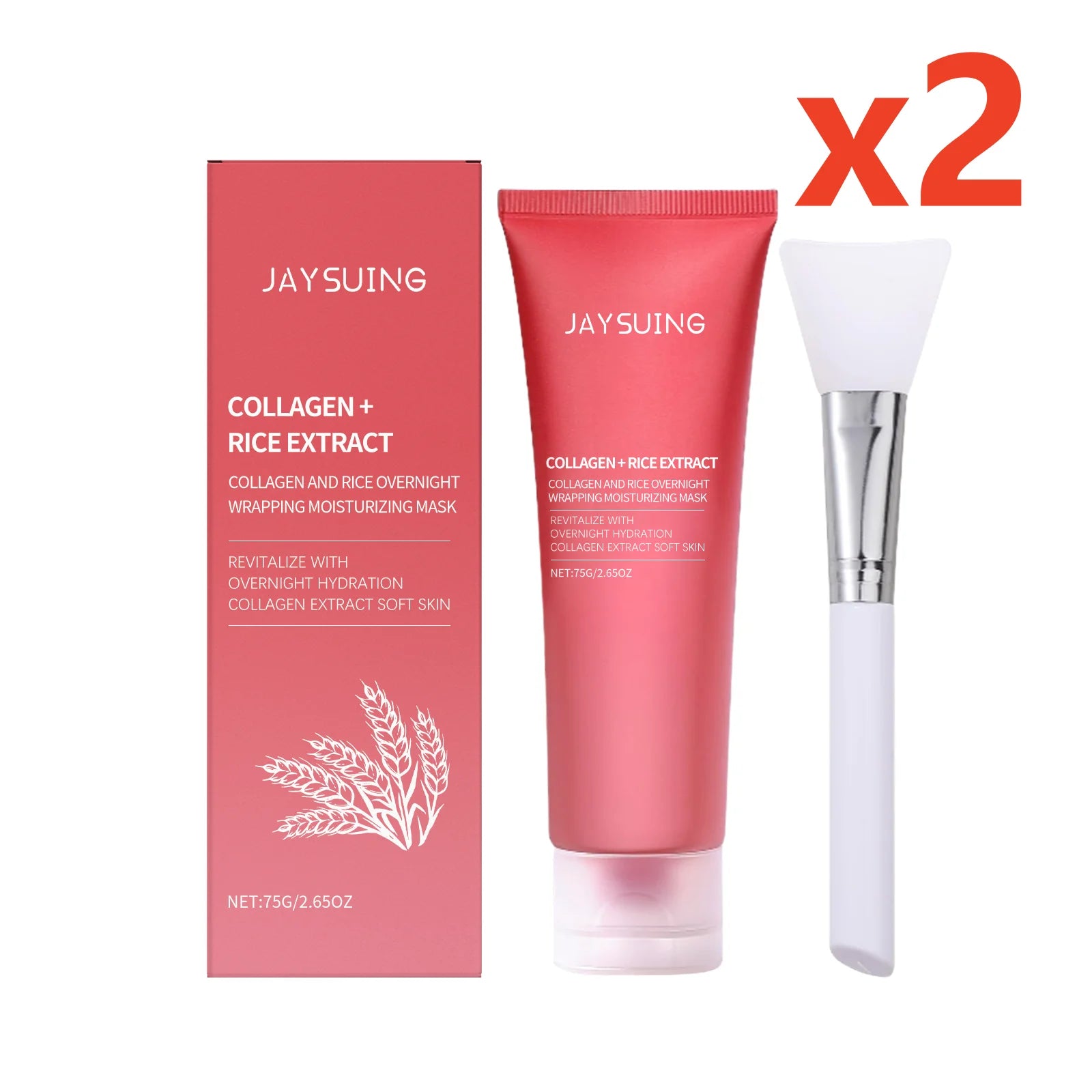 Jaysuing Rice Peel-Off Mask – Brighten, Moisturize & Anti-Aging Peel-Off Face Mask Zpaxo 2x75g boxed 75g