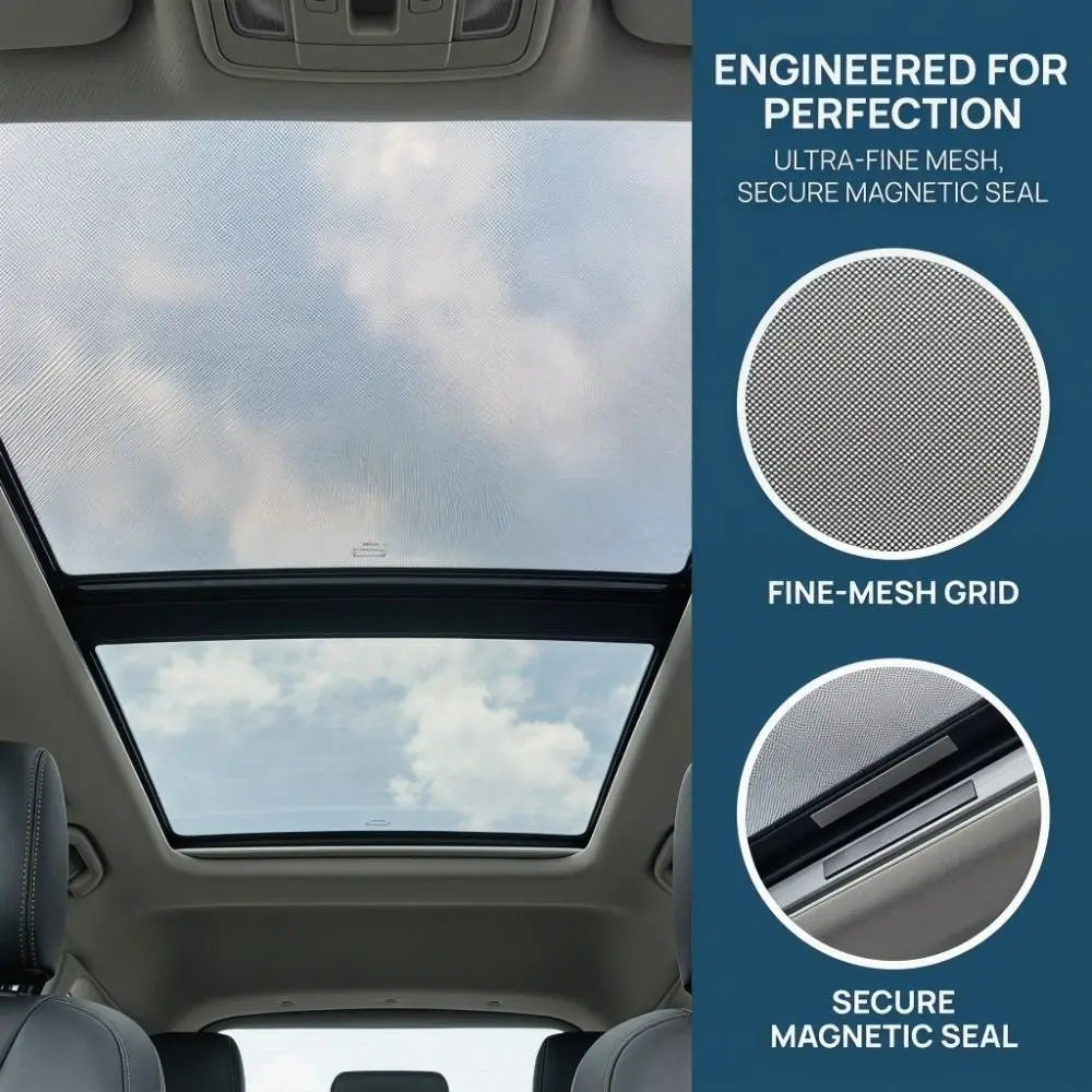 Magnetic Car Sunroof Mosquito Net Mesh Screen Proof Easy Installation Zpaxo