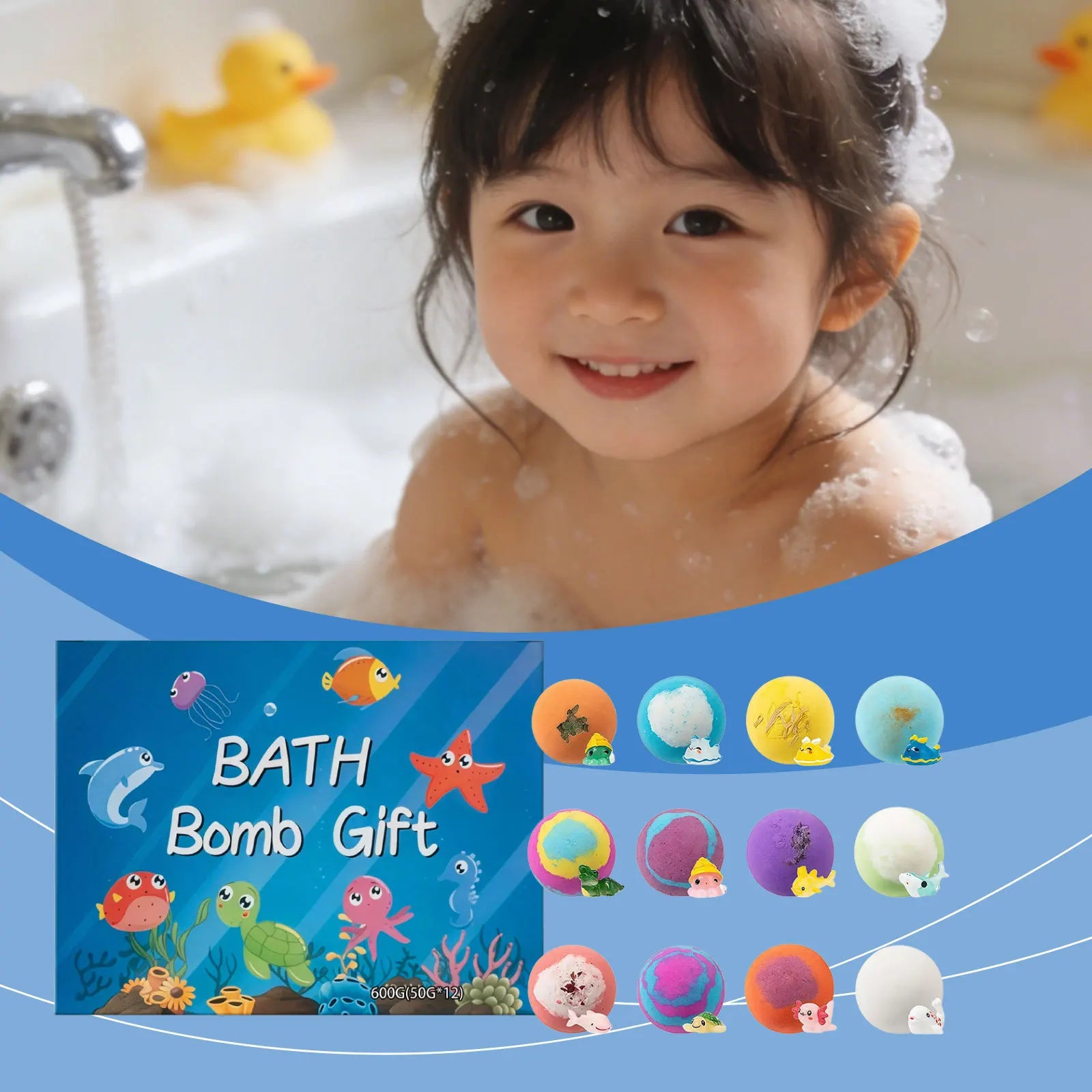 Kids Bath Bombs with Hidden Surprise Toys – 12-Pack Gift Set Kids Bath Bombs Zpaxo