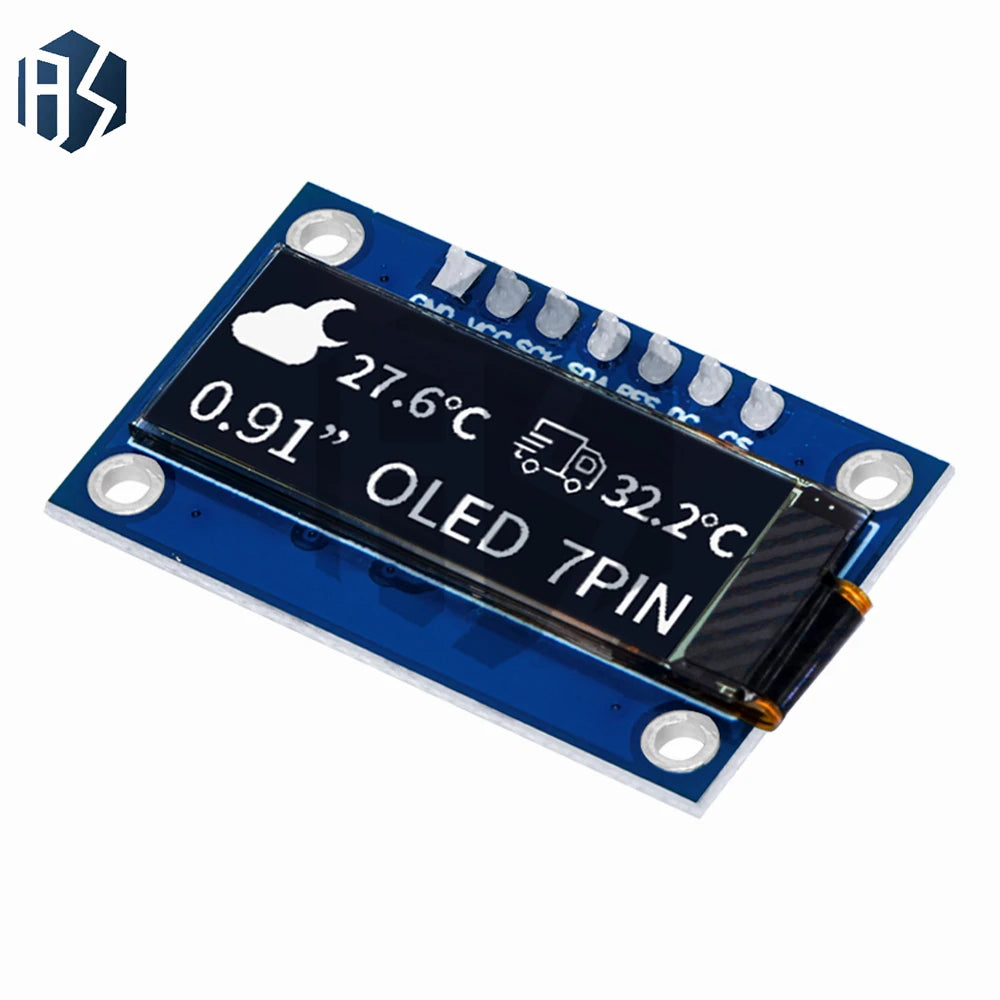 SSD1306 7PIN 0.91 inch 128x32 SPI OLED Module 0.91" OLED Display Module White Blue OLED Screen Board For Arduino Zpaxo