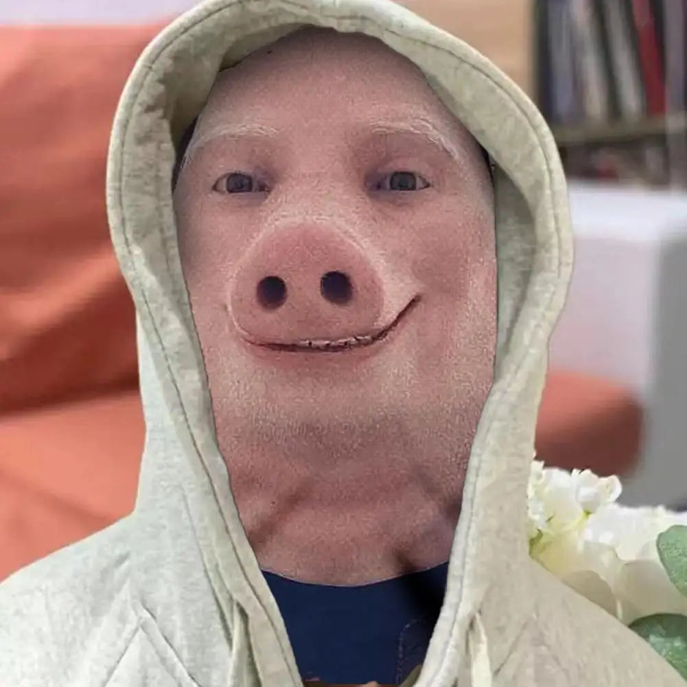 John Pork 3D Printed Seamless Mask – Cosplay & Party Head Cover Cosplay Head Mask Zpaxo