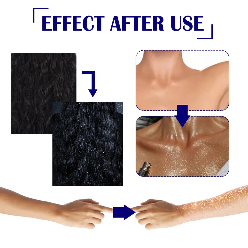 Hoygi Silver Glitter Spray for Hair, Face & Body | Holographic Body Glitter Spray Zpaxo