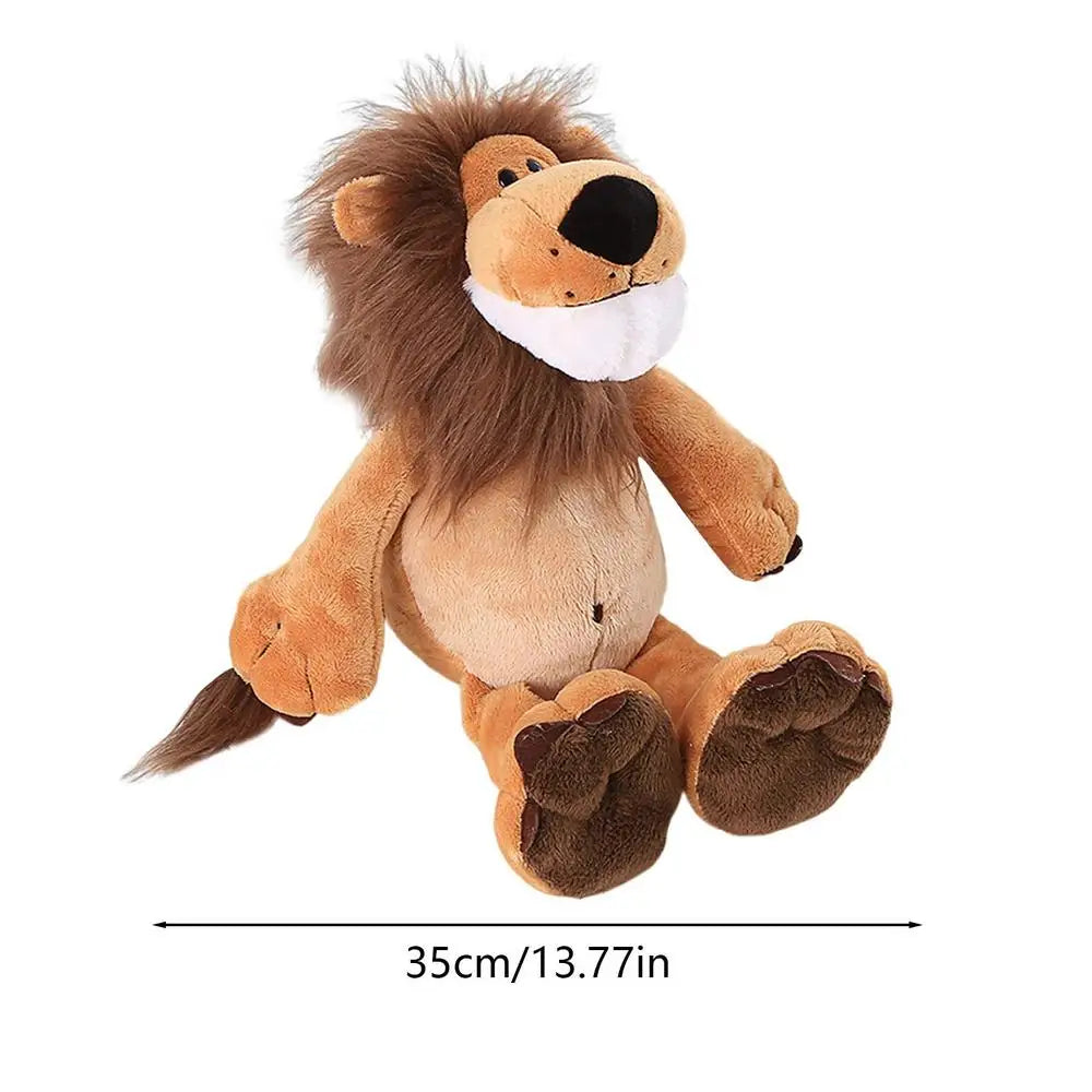 Jungle Animal Plush Toys Stuffed Lion Elephant Giraffe Soft Plush Dolls for Kids Cute Animal Plush Toys Children Birthday Gift Zpaxo lion about 35cm China Mainland