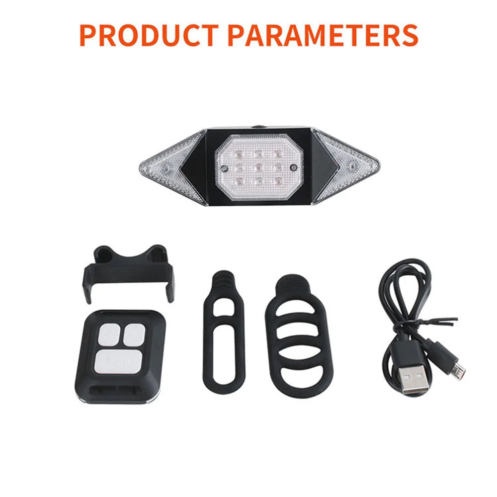 Rear Light Bicycle Turn Signal USB Bike Tail Light Wireless Remote Control for Bicycle with Horn Mountain MTB Road Accessories Zpaxo
