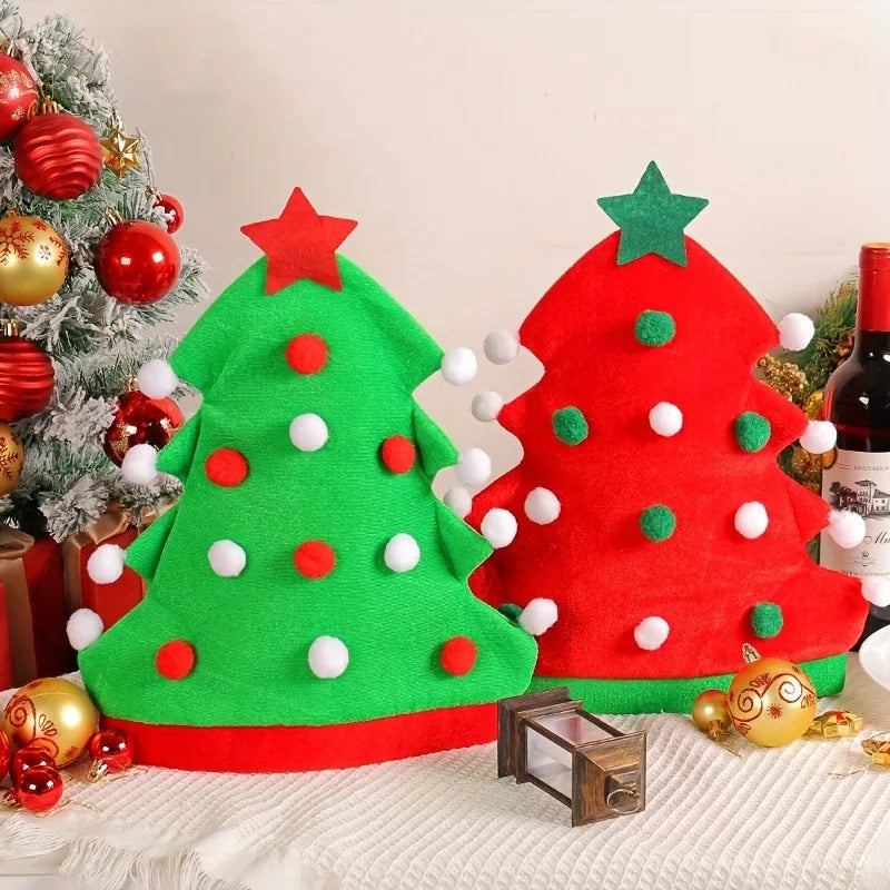 Christmas Novelty Tree Hat Funny 3D Elf Party Cap Adults Xmas Photo
