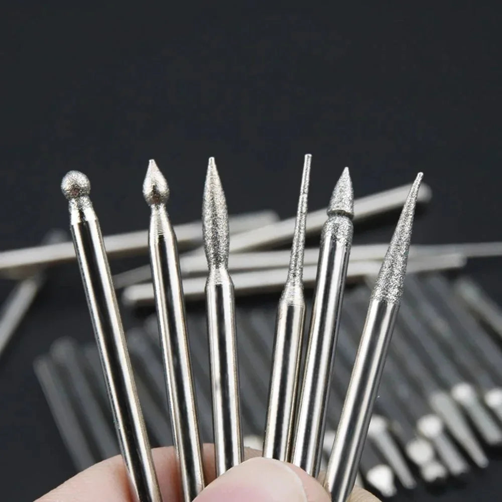 Diamond Dremel Carving Bits Wood Stone Bone Engraving Burr Bit