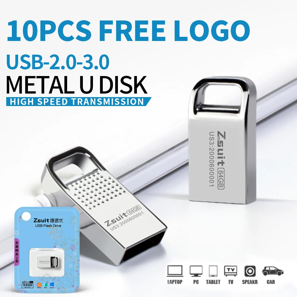 Zsuit 10PCS Mini USB Flash Drive 32GB PenDrive Tiny Pen Drive 64g 128gb U Stick U Disk Memory Stick Usb Small Storage Devices Zpaxo