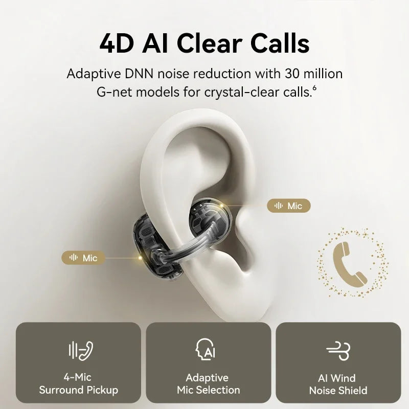 Baseus MC1 Ear Clip Wireless Earphones Bluetooth 6 0 Hi-res Ultra