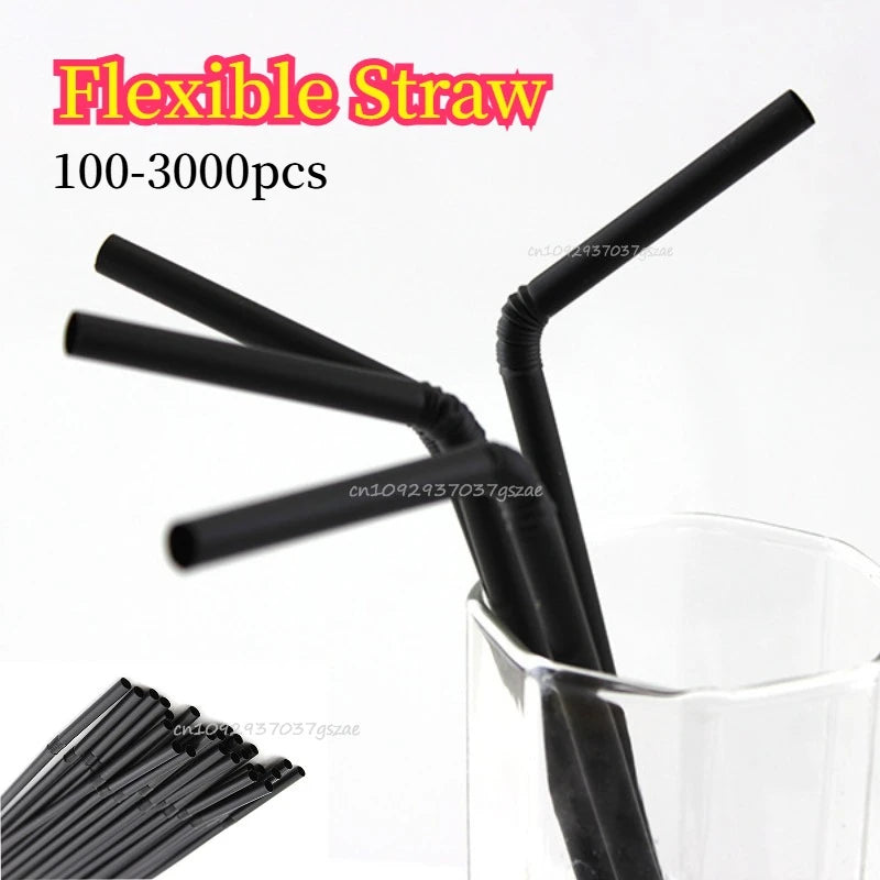 50-3000PCS Multicolor Drinking Straws rietjes Milk Tea Bar Party Wedding Kitchen Home Accessories Beverage Black Straw Wholesale Zpaxo
