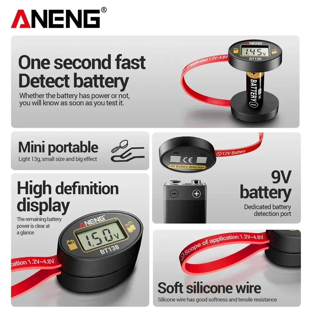 ANENG BT138 Battery Cell Lithium Test Display Tester Power Bank