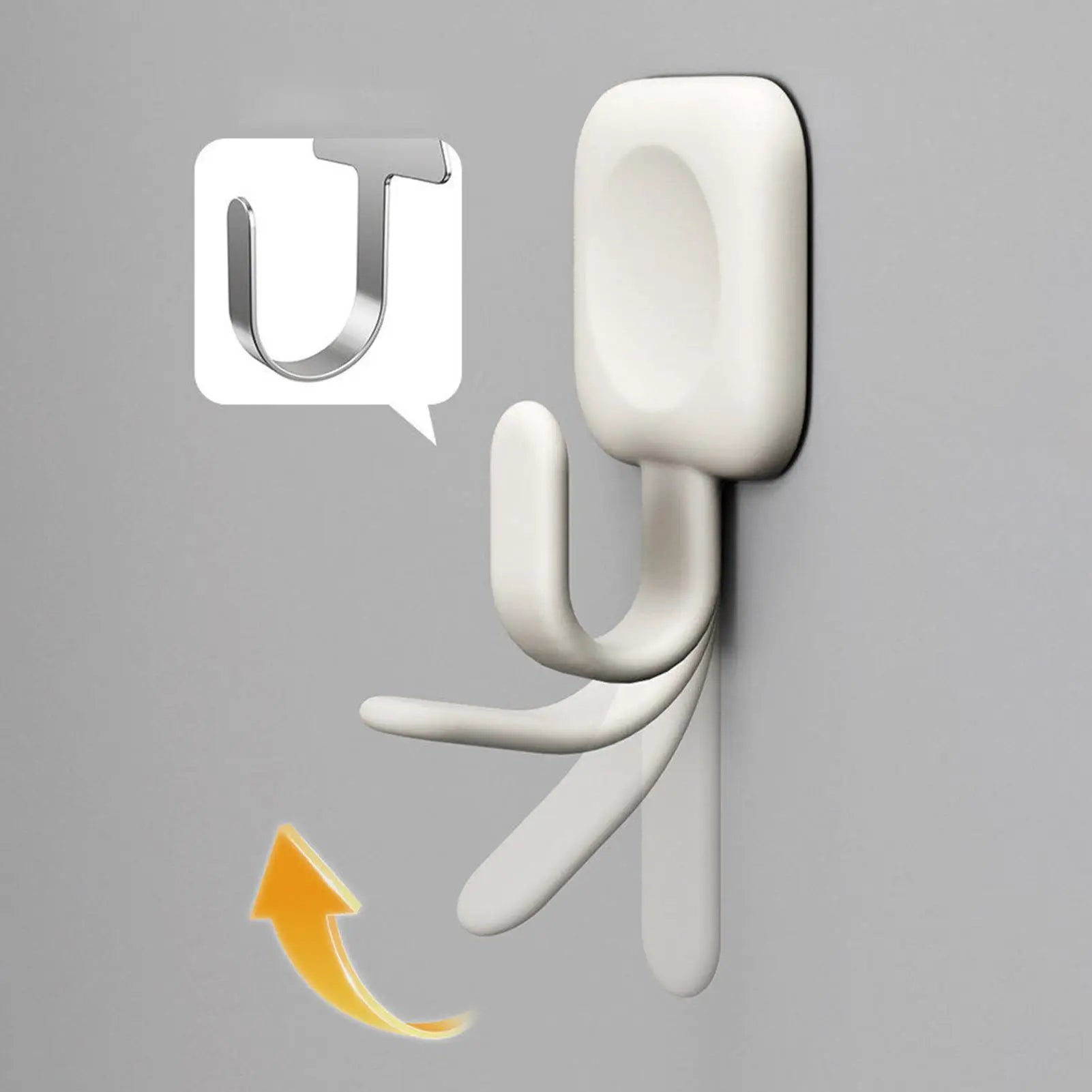 Adhesive Wall Hooks No Drill Silicone Heavy Duty Bendable Holder