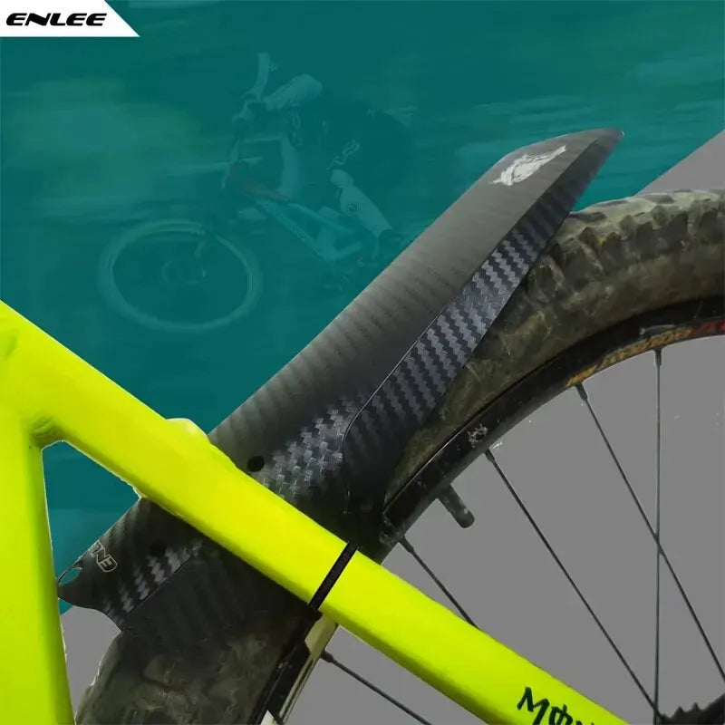 ENLEE Bicycle Fenders Carbon Fiber Color Front/Rear Tire Wheel Universal Mudguard MTB Road Bike Wings Fenders Cycling Zpaxo