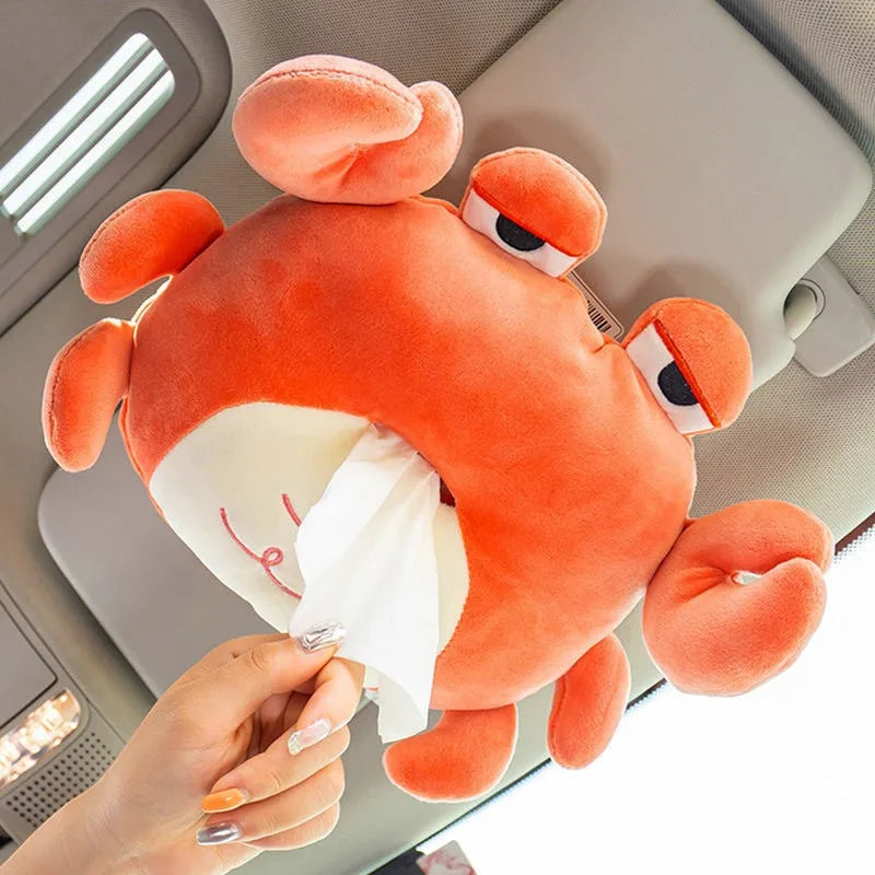 Cartoon Animals Car Paper Boxes Tissue Box Inner Armrest Sun Visor Zpaxo crab