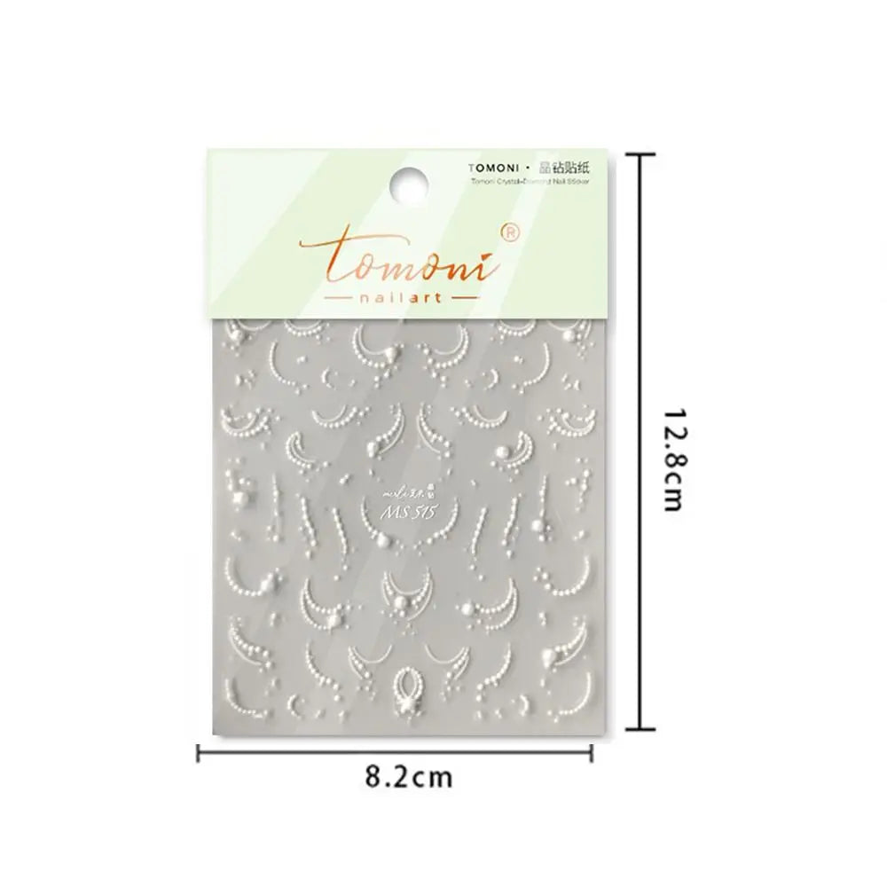 French Tips Nail Stickers 3D Pearl Lines Sliders Decals Manicure Zpaxo