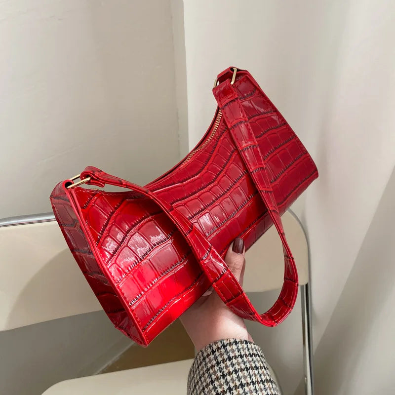 Alligator Pattern PU Leather Bag for Women Armpit Handbag Female Small Underarm Purse Shoulder Bag Women Hand Bag Purses Zpaxo