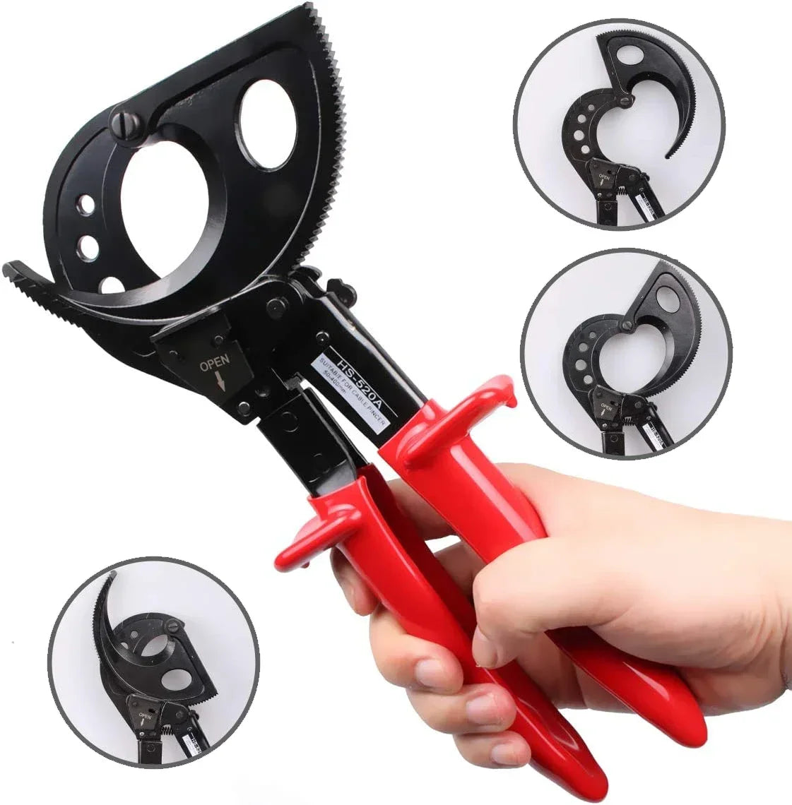 Ratchet Cable Cutter Heavy Duty Wire Aluminum Copper Up 400mm