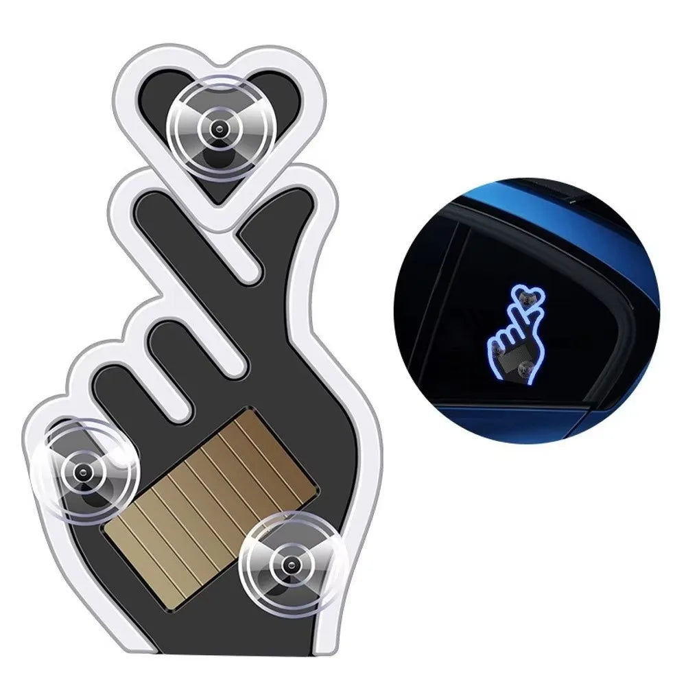 Solar-powered Love Car Window Light Vibration Sensing Heart-shaped Zpaxo Dark Blue