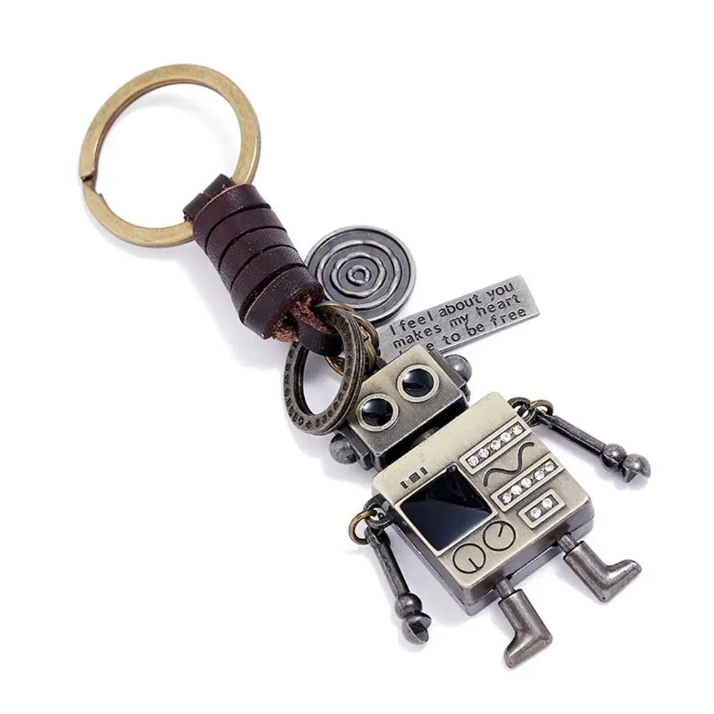 Jewelry Gifts Backpack Decoration Car Key Accessories Bag accessories Bag Pendant Key Rings Movable Bronze Robot Robot Keychain Zpaxo 1