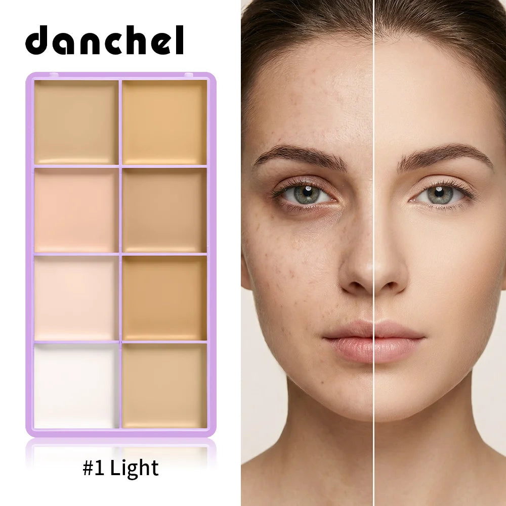 Evanesce Soft Matte Cream Concealer 8-Shade Fade Palette Full Coverage Long Lasting Waterproof Face Makeup For Dark Circles Blem Zpaxo