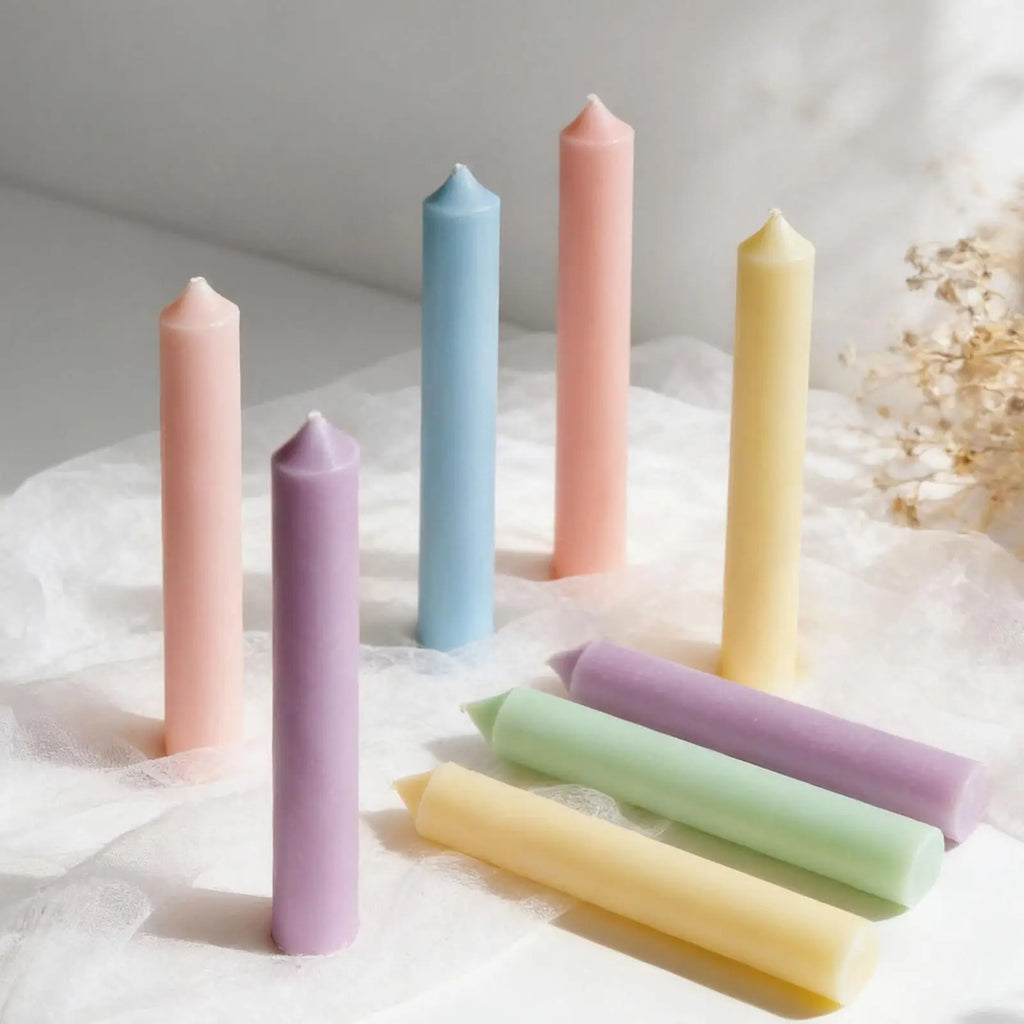 6 Cavity Long Taper Candle Making Molds Silicone Easy Release DIY