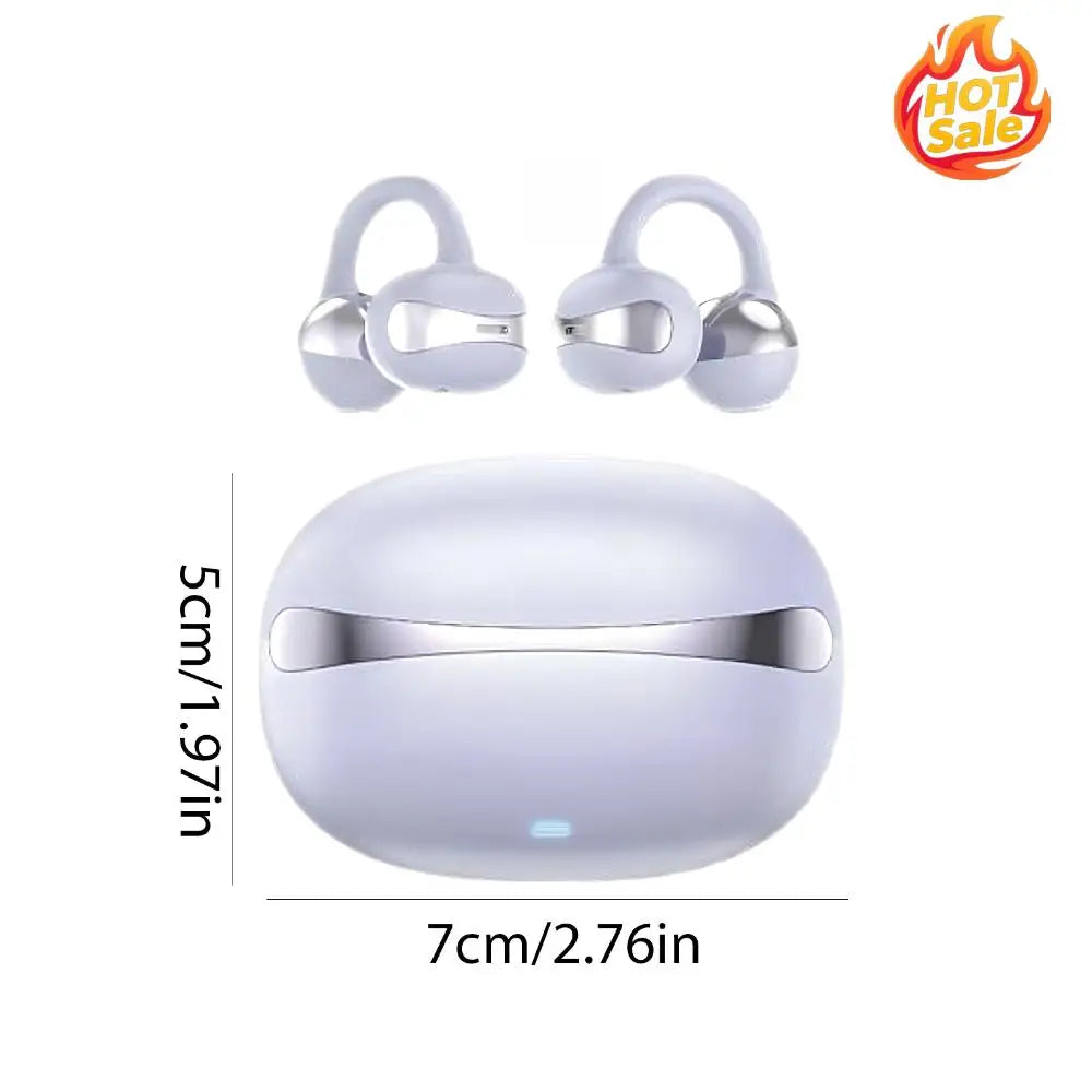 Open Ear Clip Wireless Earbuds BT Wireless Ear Buds Built-in Mic Fitness Headphones IPX4 Waterproof Headset for Workout/Running Zpaxo