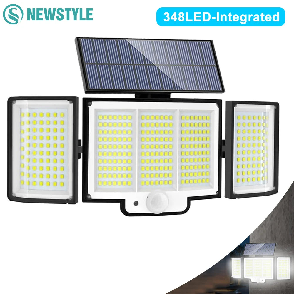 328/348 LED Solar Lights Outdoor Security Lights With Remote Control Motion Sensor Lights 270° Angle Flood Wall Lamp Waterproof Zpaxo