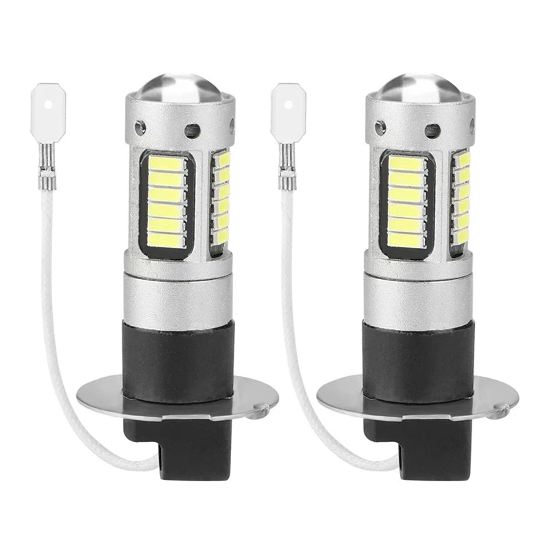 H3 LED Fog Light Bulbs 6000K White 1800LM – 2-Pack DRL