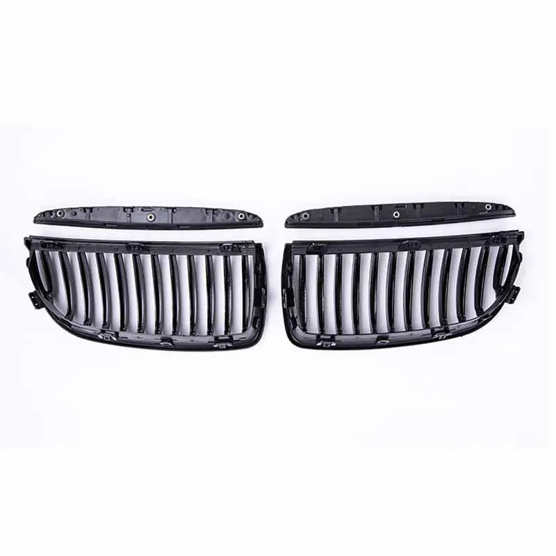 BMW E90 E91 3 Series Front Bumper Grilles Gloss Black 2005–08