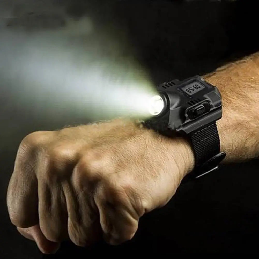 Portable XPE LED Wrist Flashlight USB Rechargeable Waterproof Light