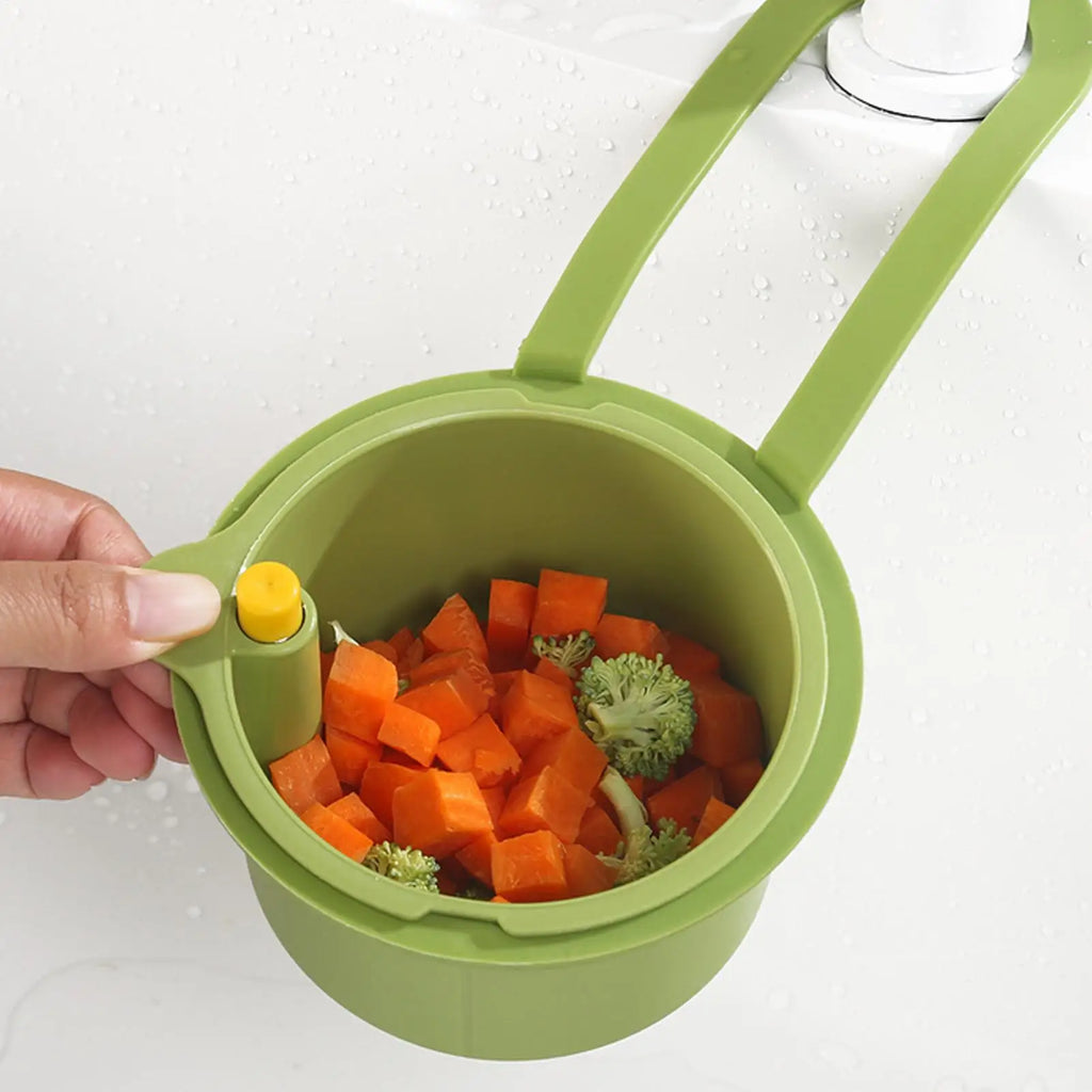 Sink Strainer Basket Press Automatic Dumping Fruit Vegetable Leftover