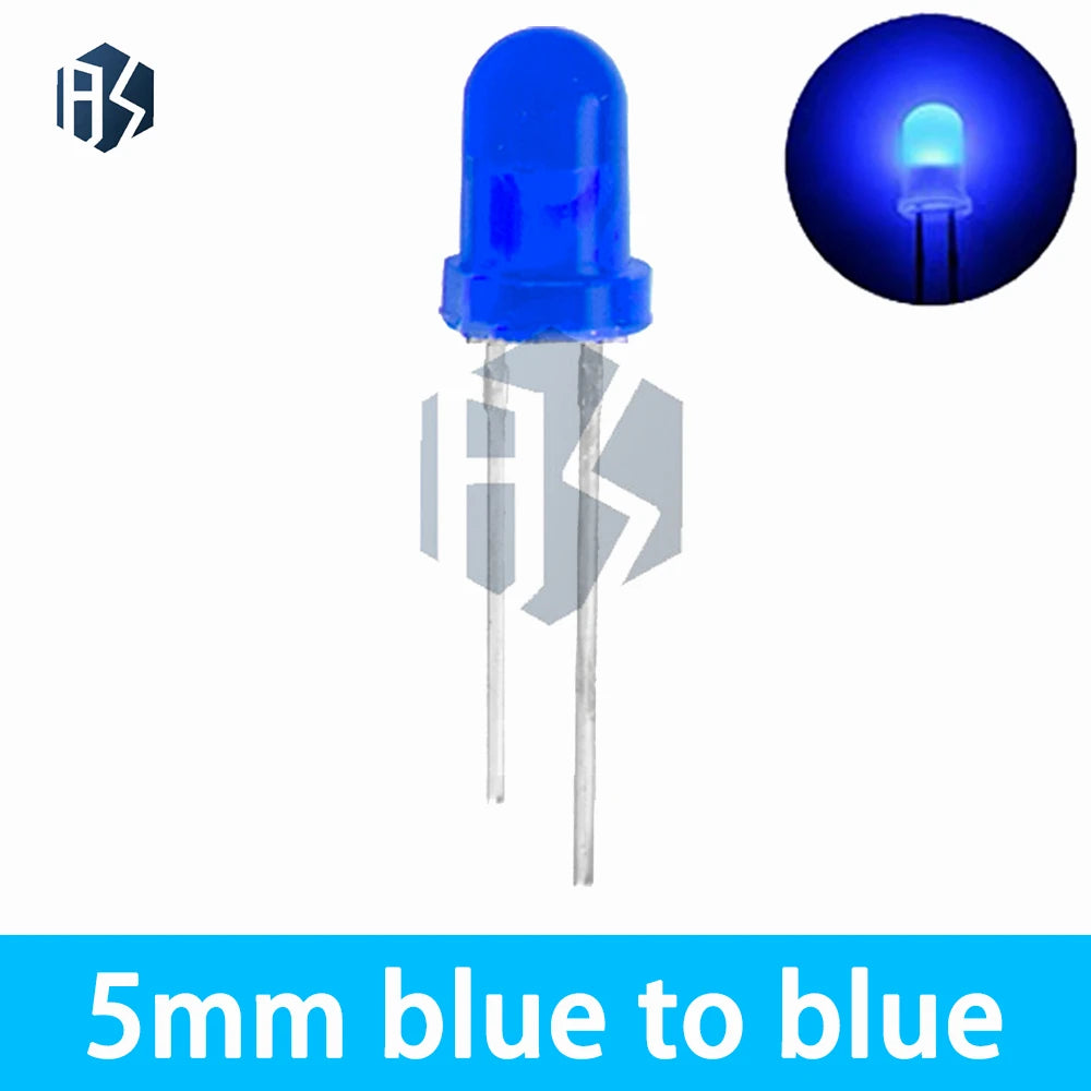 1000PCS 5mm F5 LED Light Diodes - 5-Color (White/Blue/Red/Yellow/Green) Bulbs for DIY Electronics, RC & Crafts Zpaxo