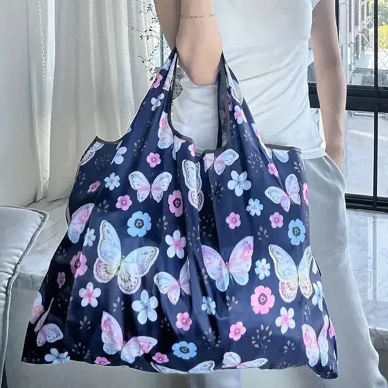 Foldable Butterfly Flower Reusable Tote Bag – Eco Shopping Bag Reusable Tote Bag Zpaxo