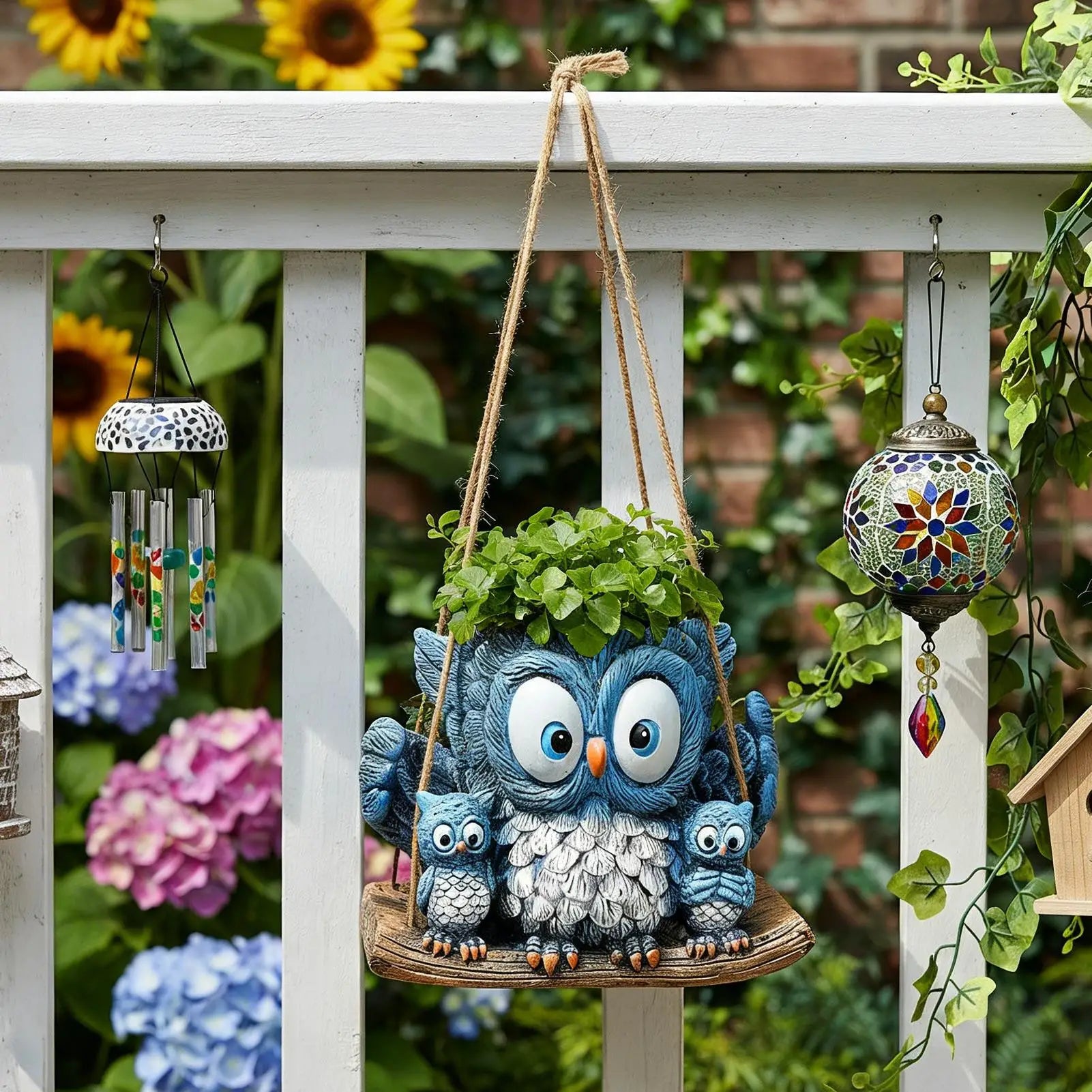Plant Pots Cute Owl Resin Flowerpot Wall Planter Indoor Plants Home